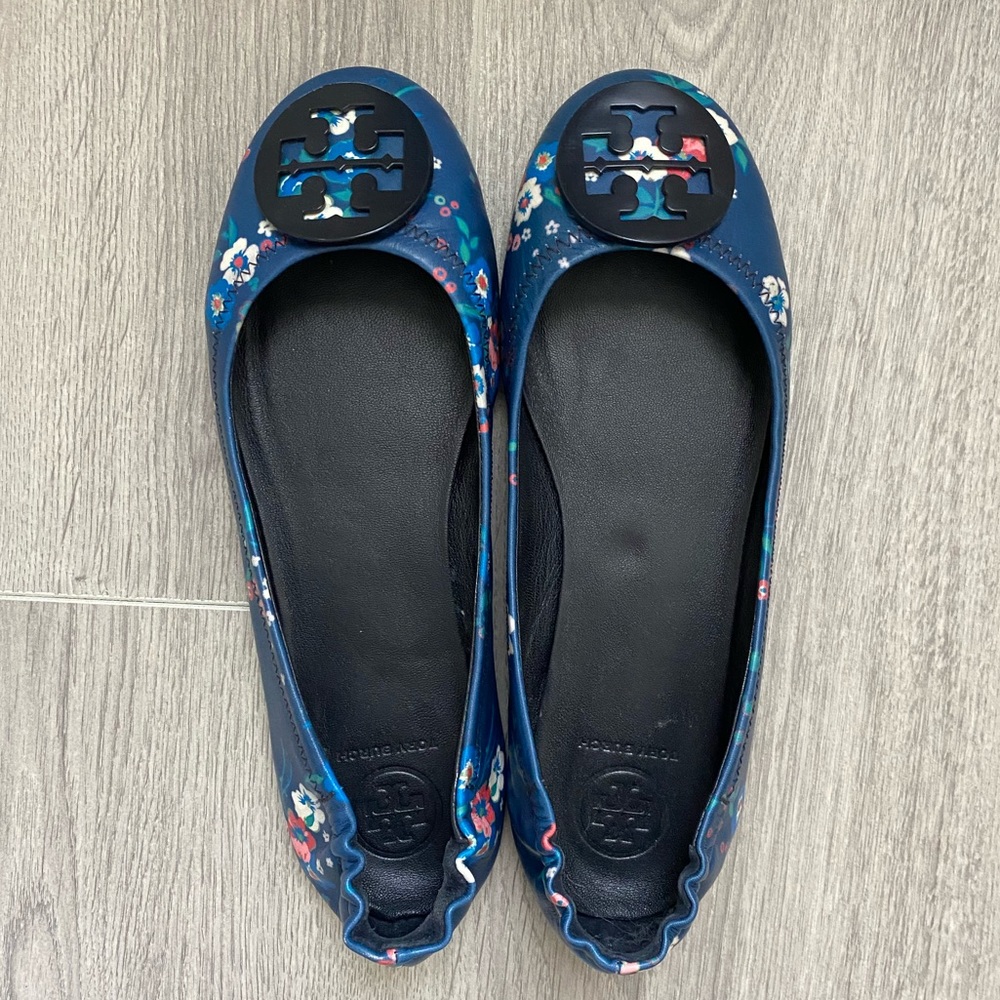 Tory Burch Minnie Floral Print Travel Ballet Flats